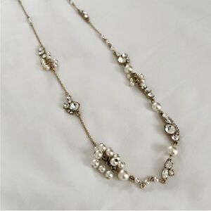 J. Crew Classic Pearl and Gem Necklace - Gold Statement Necklace